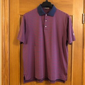 Peter Millar Summer Comfort Stripe Golf Polo Shirt Size Large